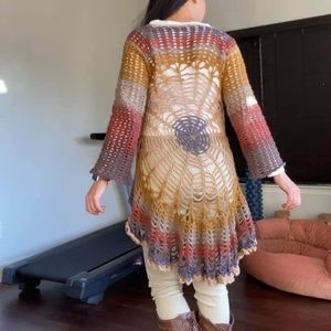 Handmade crochet festival cardigan